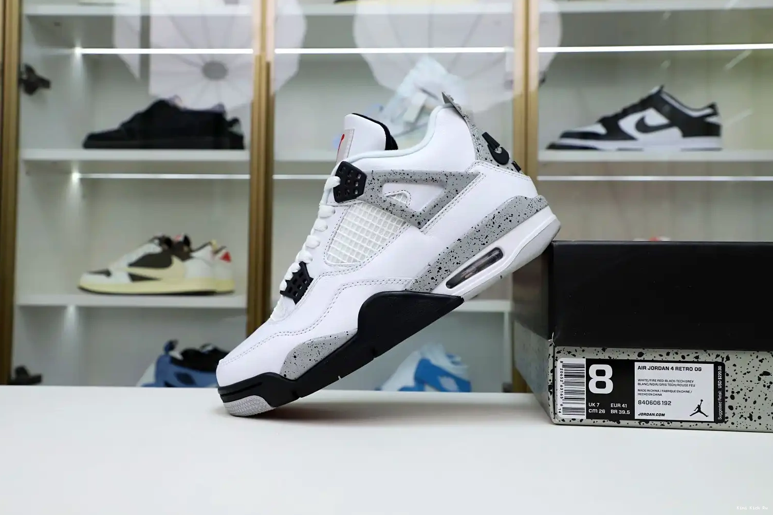 Kimikick 4 White Retro Air Cement Jordan 0728